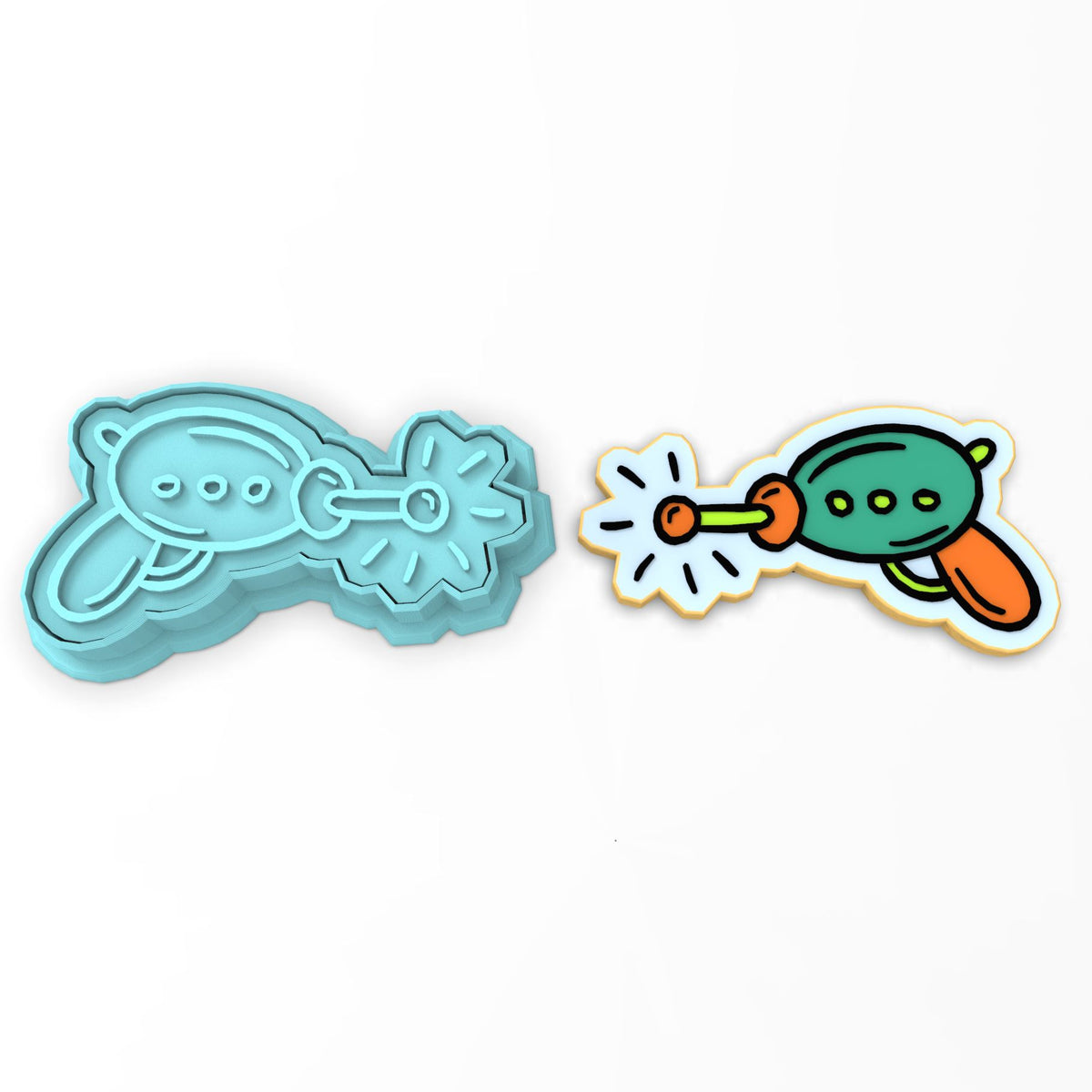 Alien Ray Gun Cookie Cutter | Stamp | Stencil #1