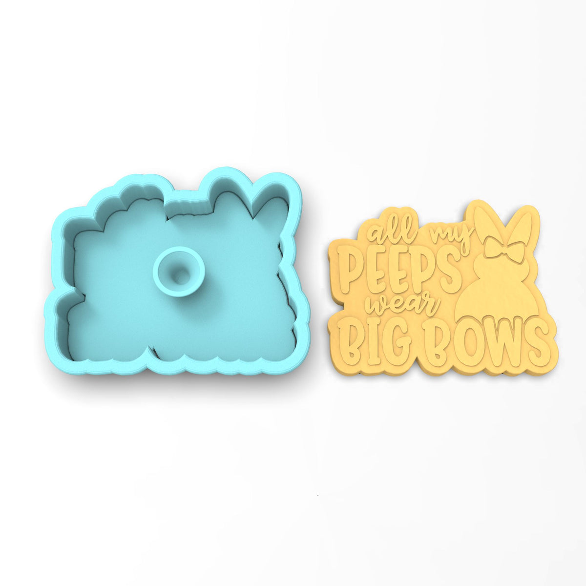 All My Peeps Wear Big Bows Cookie Cutter | Stamp | Stencil