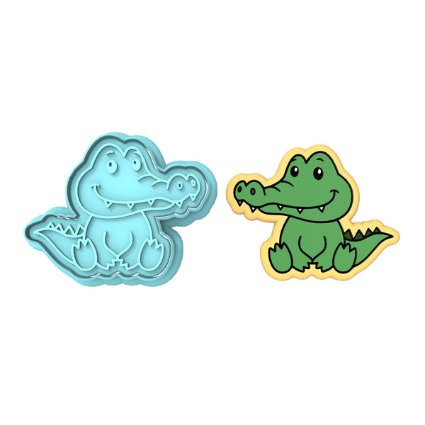 Alligator Body Cookie Cutter | Stamp | Stencil #1