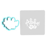 Aloha Cookie Cutter | Stamp | Stencil #1 Animals & Dinosaurs Cookie Cutter Lady MINI - 2 Inches (5cm) **BUNDLE** Cutter + Stencil 