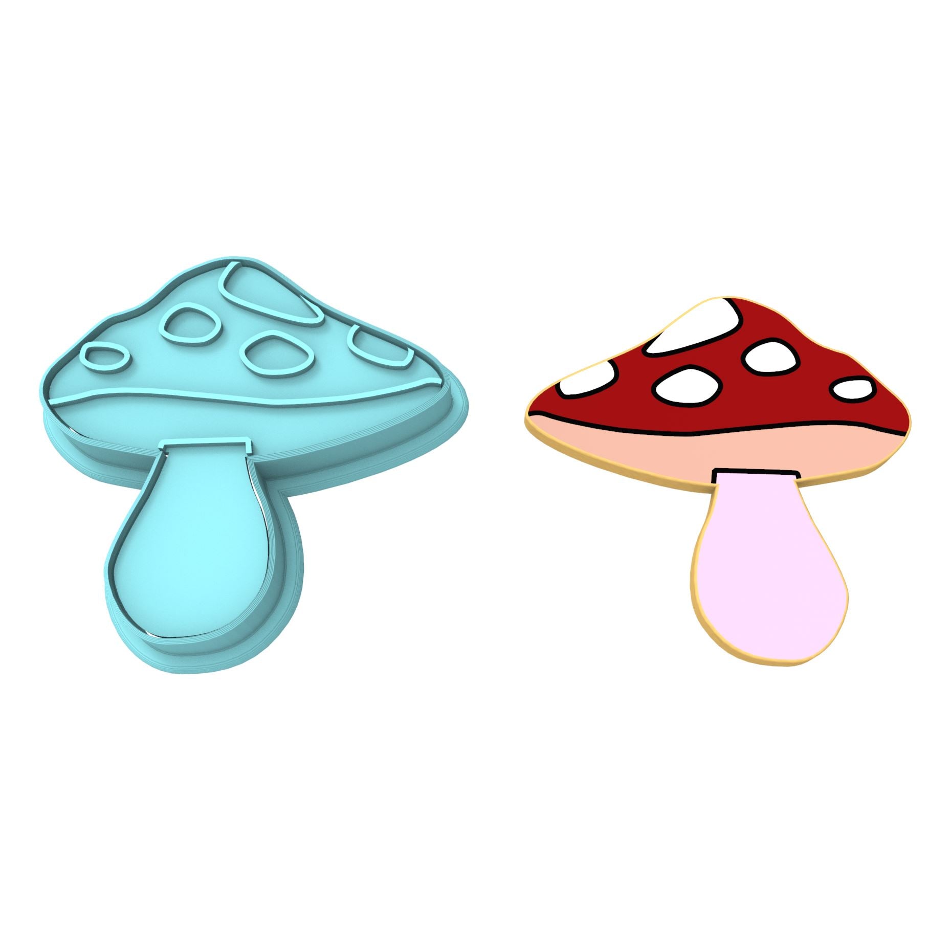 Mushrooms Cookie Cutter + Stamp