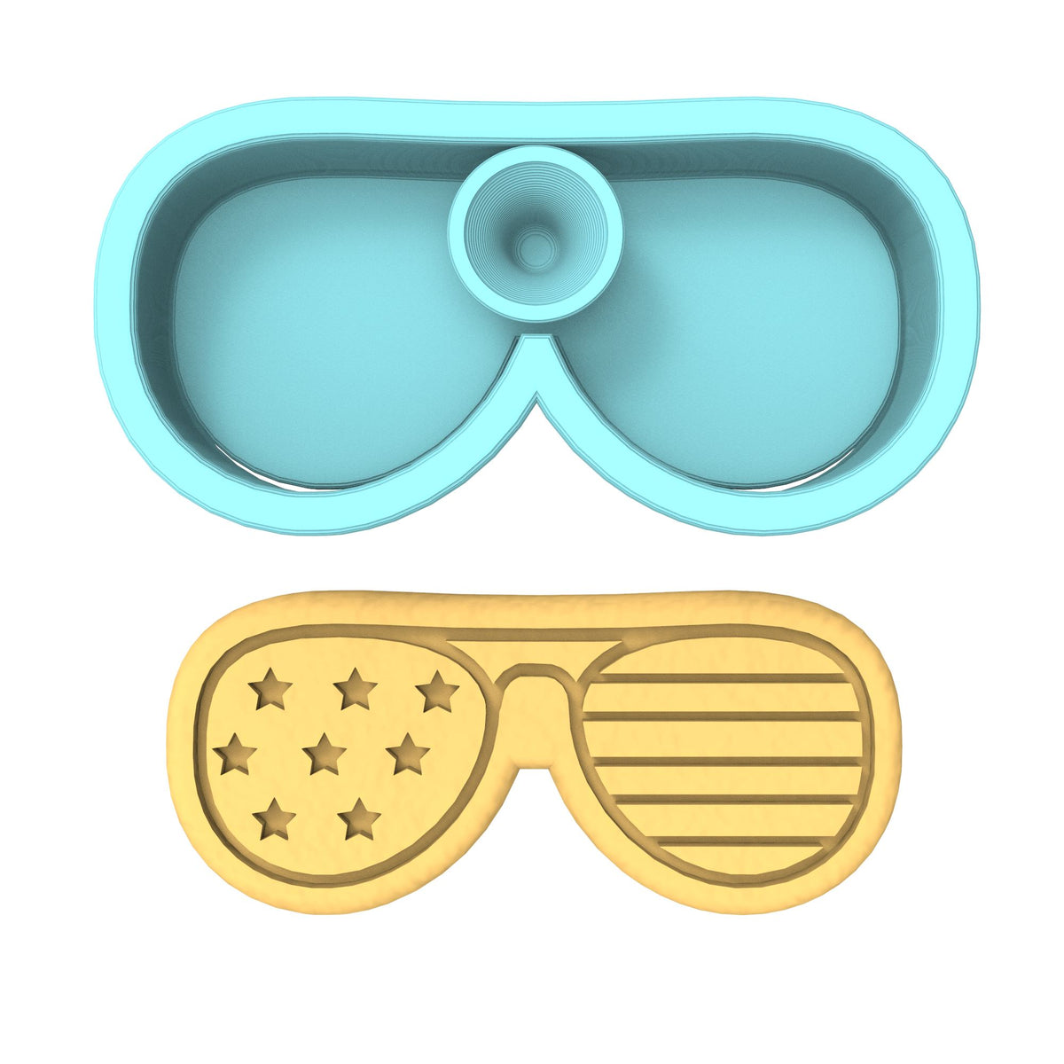 America Glasses Cookie Cutter | Stamp | Stencil #1