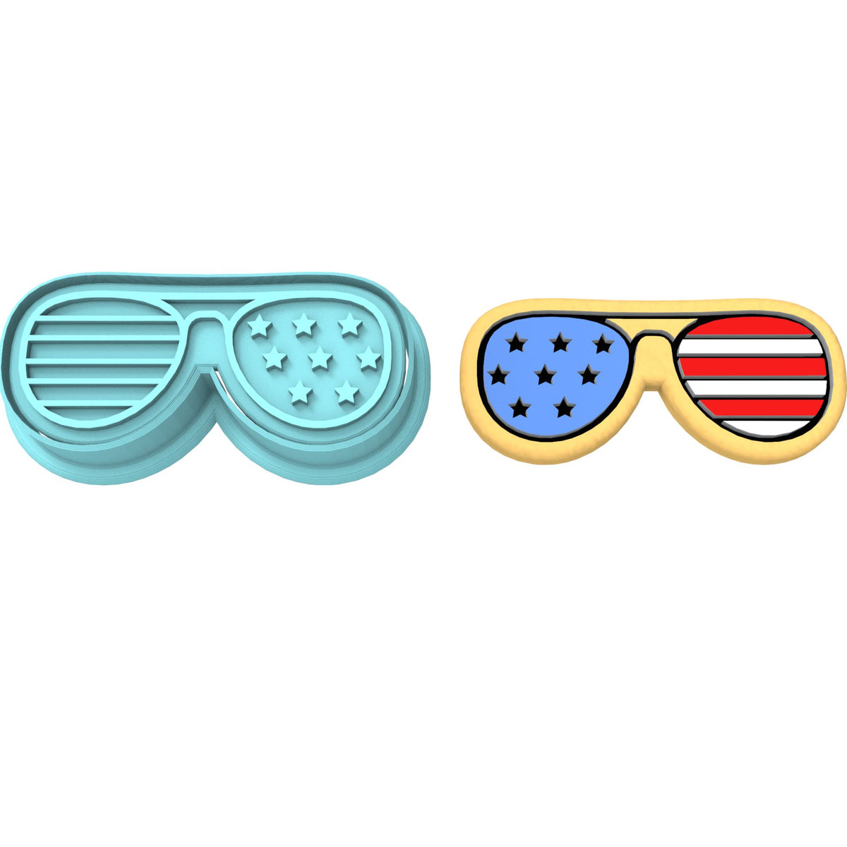 America Glasses Cookie Cutter | Stamp | Stencil #1