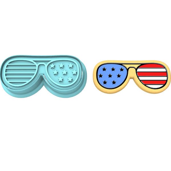 America Glasses Cookie Cutter | Stamp | Stencil #1