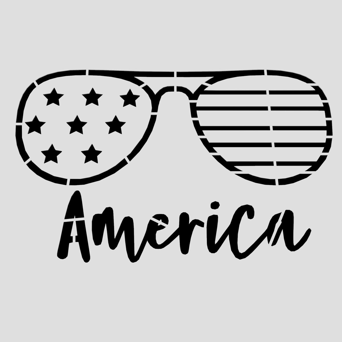 America Glasses Word Cookie Cutter | Stamp | Stencil #1