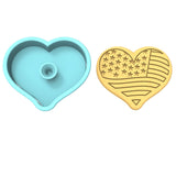 America Heart Cookie Cutter | Stamp | Stencil #2