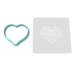 America Heart Cookie Cutter | Stamp | Stencil #2
