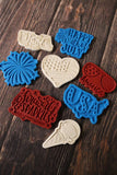 America Heart Cookie Cutter | Stamp | Stencil #2 St Pats / July 4th Cookie Cutter Lady 