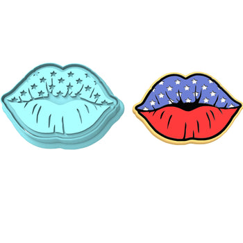 America Lips Cookie Cutter | Stamp | Stencil #1