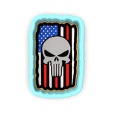 American Skull Flag Cookie Cutter | Stamp | Stencil #1