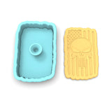 American Skull Flag Cookie Cutter | Stamp | Stencil #1