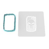 American Skull Flag Cookie Cutter | Stamp | Stencil #1