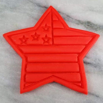 American Star Cookie Cutter Stamp & Outline #1 - St Pats / July 4th