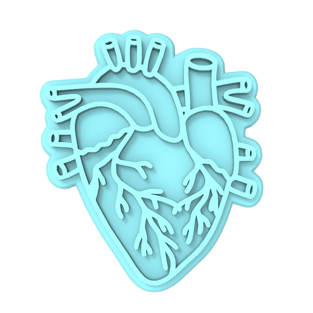 Anatomical Heart Cookie Cutter | Stamp | Stencil #2 Wedding / Baby / V Day Cookie Cutter Lady MINI - 2 Inches (5cm) Stamp ONLY 