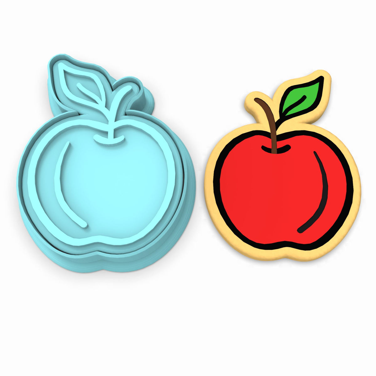 Apple Cookie Cutter | Stamp | Stencil #1