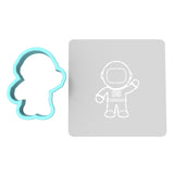 Astronaut Cookie Cutter | Stamp | Stencil #2 Wedding / Baby / V Day Cookie Cutter Lady MINI - 2 Inches (5cm) **BUNDLE** Cutter + Stencil 