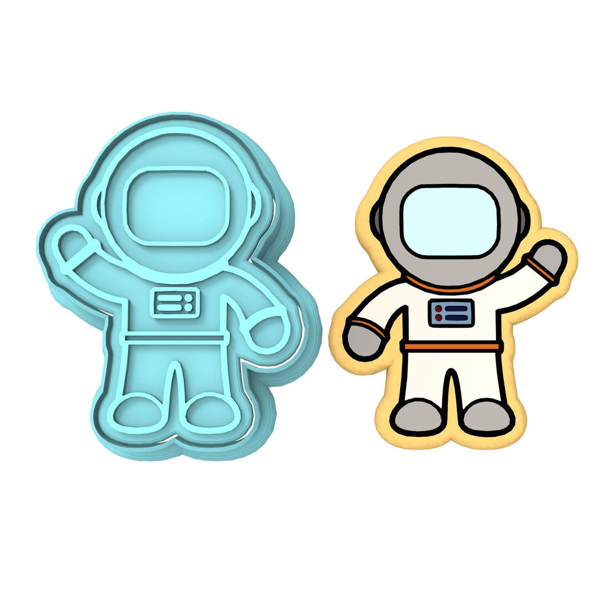 Astronaut Cookie Cutter | Stamp | Stencil #2 Wedding / Baby / V Day Cookie Cutter Lady MINI - 2 Inches (5cm) **BUNDLE** Cutter + Stamp 