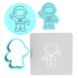 Astronaut Cookie Cutter | Stamp | Stencil #2 Wedding / Baby / V Day Cookie Cutter Lady MINI - 2 Inches (5cm) **FULL SET BUNDLE** Cutter + Stamp + Stencil + Debosser **BEST DEAL** 