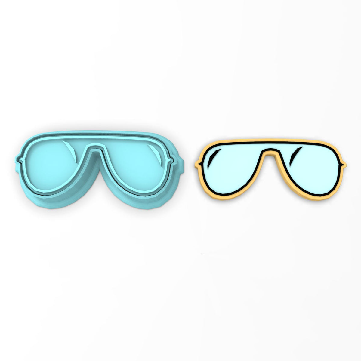 Aviator Glasses Cookie Cutter | Stamp | Stencil #1