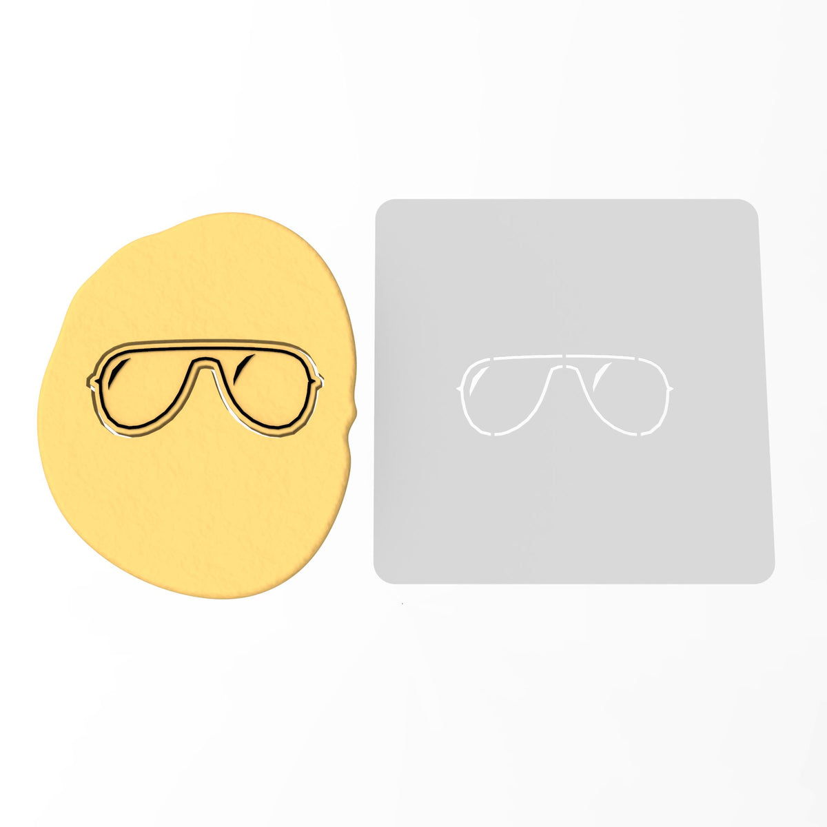 Aviator Glasses Cookie Cutter | Stamp | Stencil #1