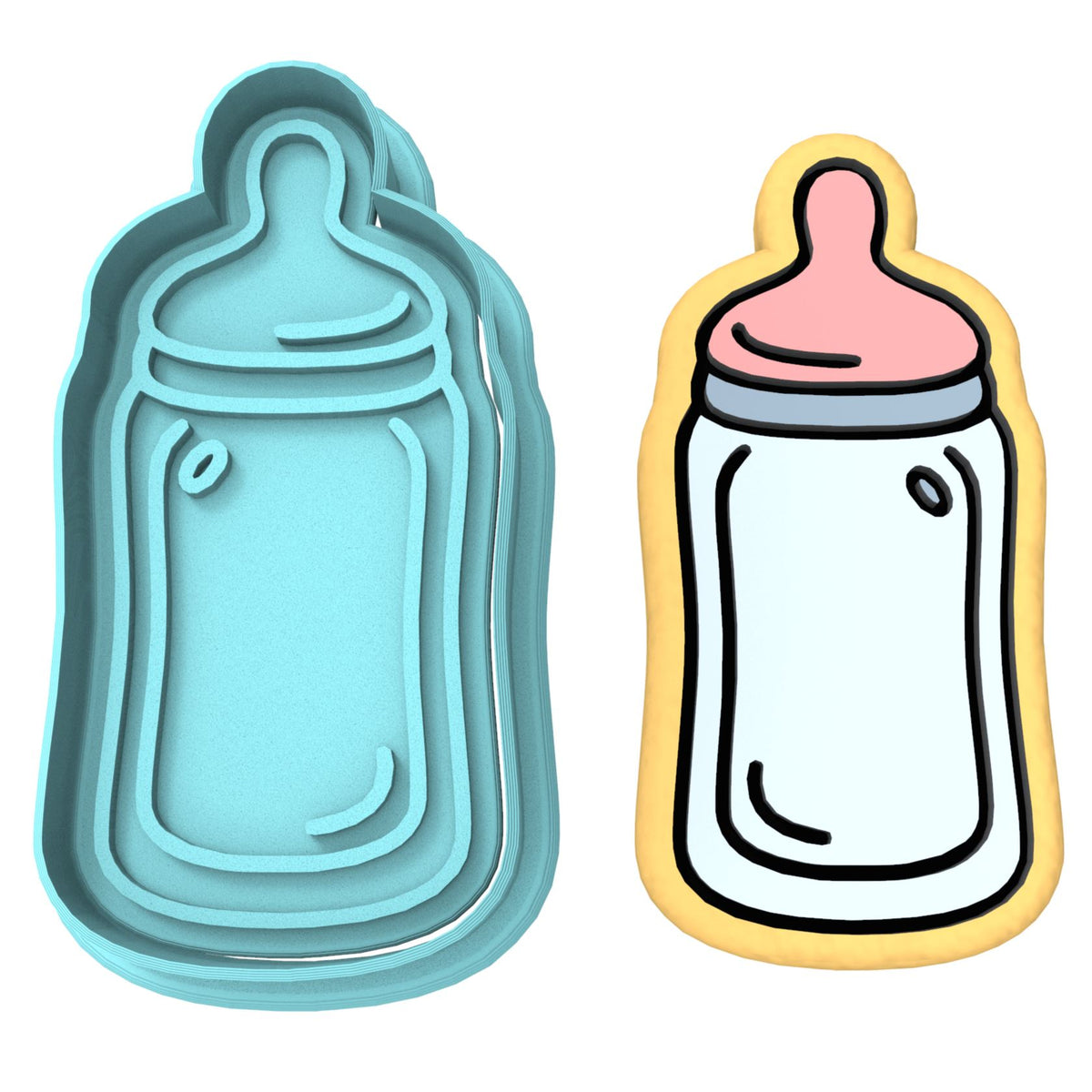 Baby Bottle Cookie Cutter | Stamp | Stencil #2