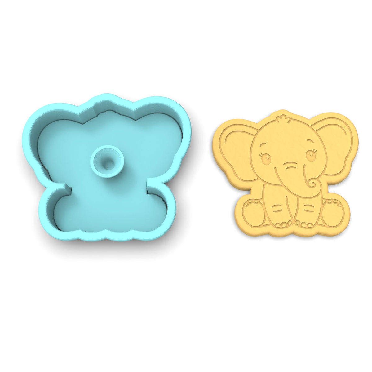 Baby Elephant Cookie Cutter | Stamp | Stencil #1