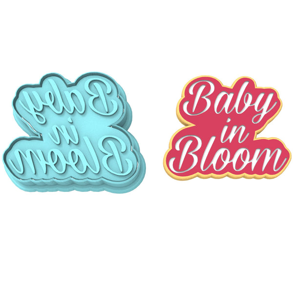 Baby in Bloom Cookie Cutter | Stamp | Stencil #3 Wedding / Baby / V Day Cookie Cutter Lady 2 Inch Small Cupcake Cutter + Stamp No