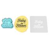 Baby in Bloom Cookie Cutter | Stamp | Stencil #3 Wedding / Baby / V Day Cookie Cutter Lady 2 Inch Small Cupcake Cutter + Stamp Yes