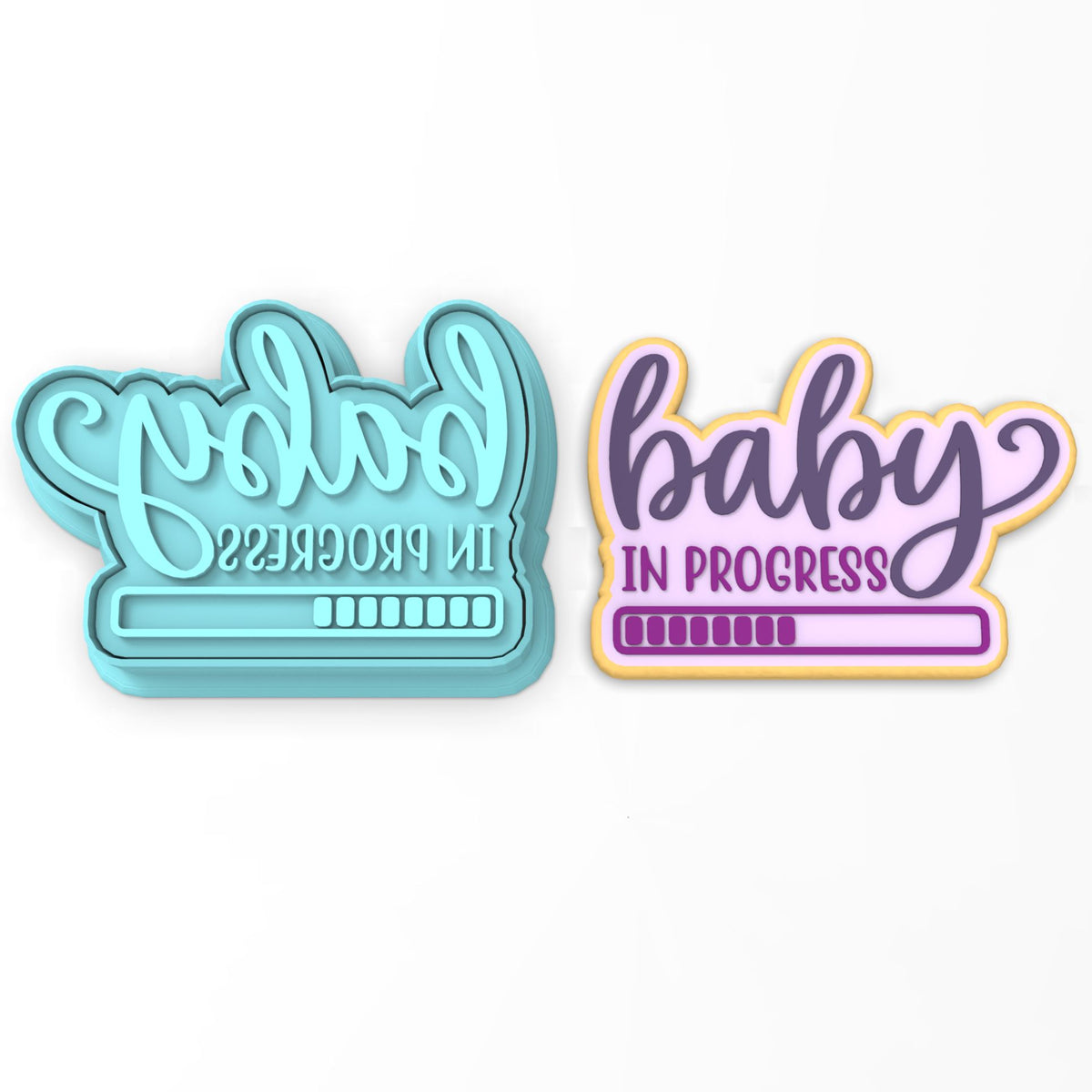 Baby in Progress Cookie Cutter | Stamp | Stencil #1