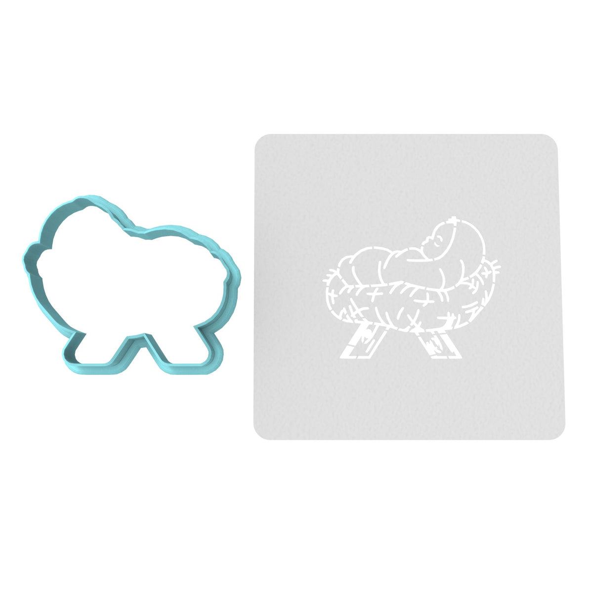 Baby Jesus Cookie Cutter | Stamp | Stencil #1 Xmas / Winter / NYE Cookie Cutter Lady MINI - 2 Inches (5cm) **BUNDLE** Cutter + Stencil 