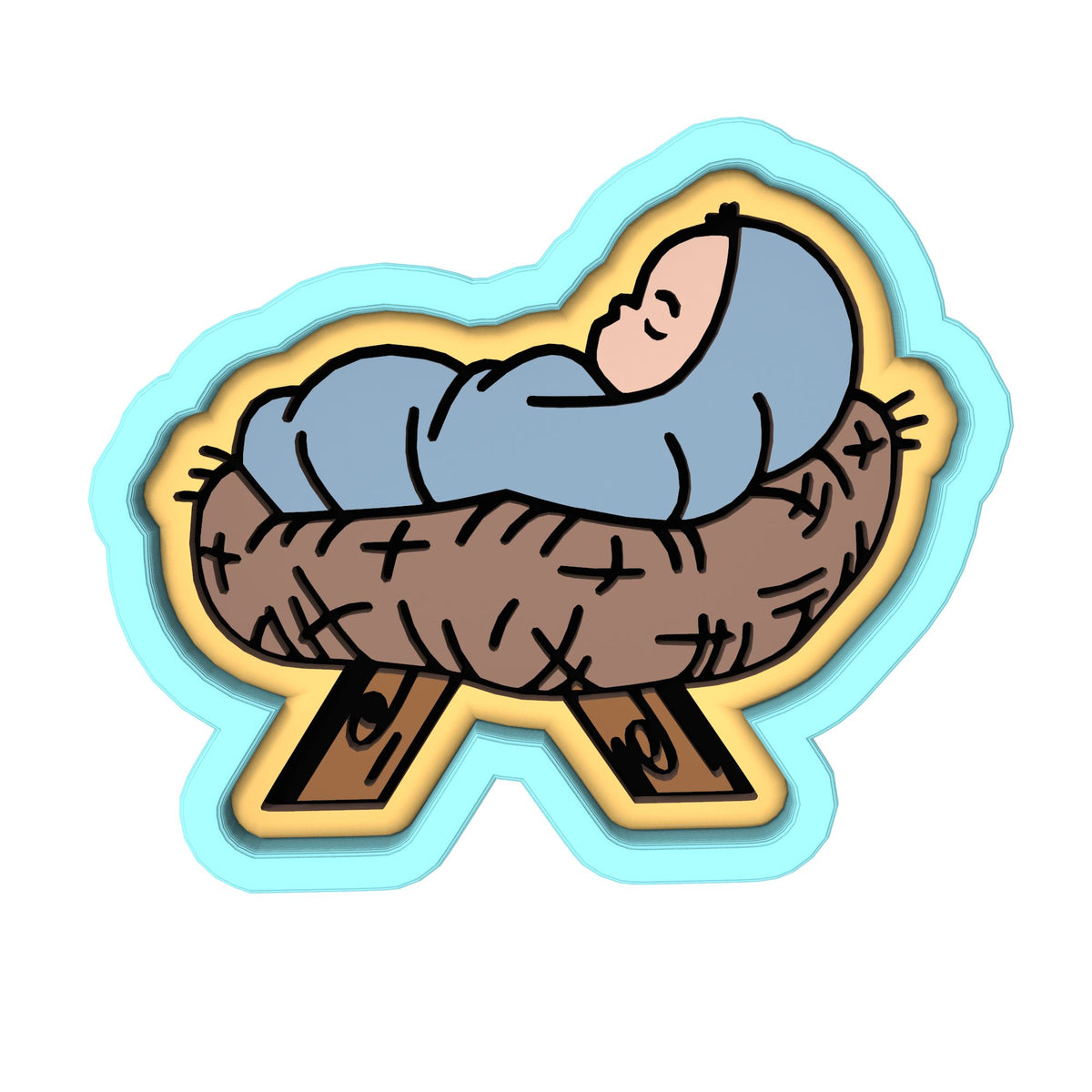 Baby Jesus Cookie Cutter | Stamp | Stencil #1