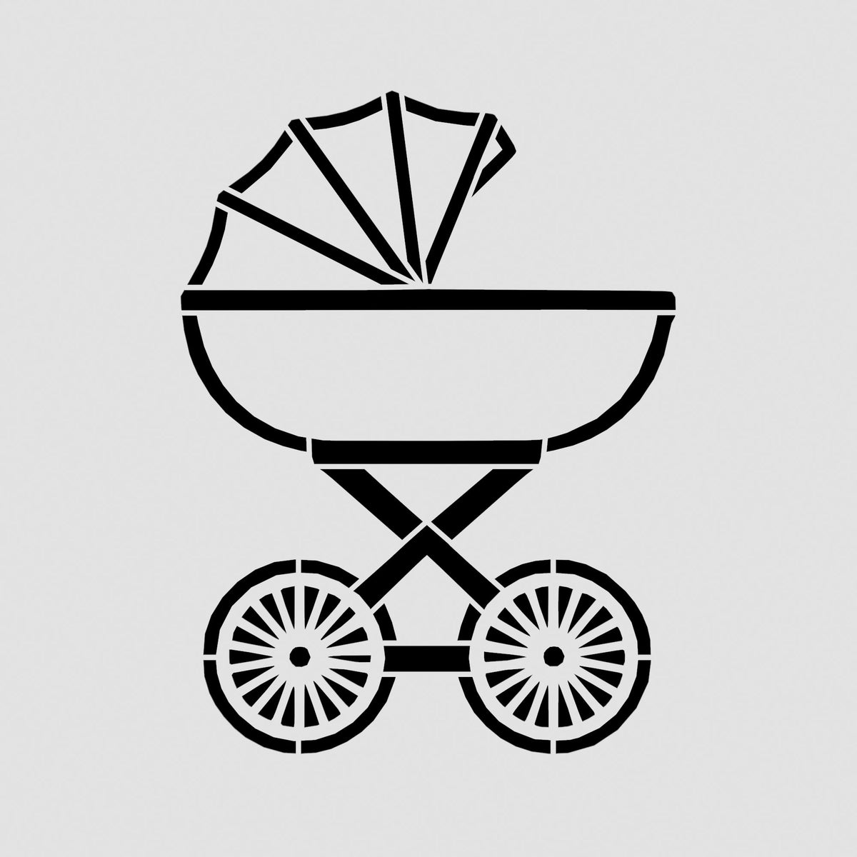 Baby Stroller Cookie Cutter | Stamp | Stencil #1