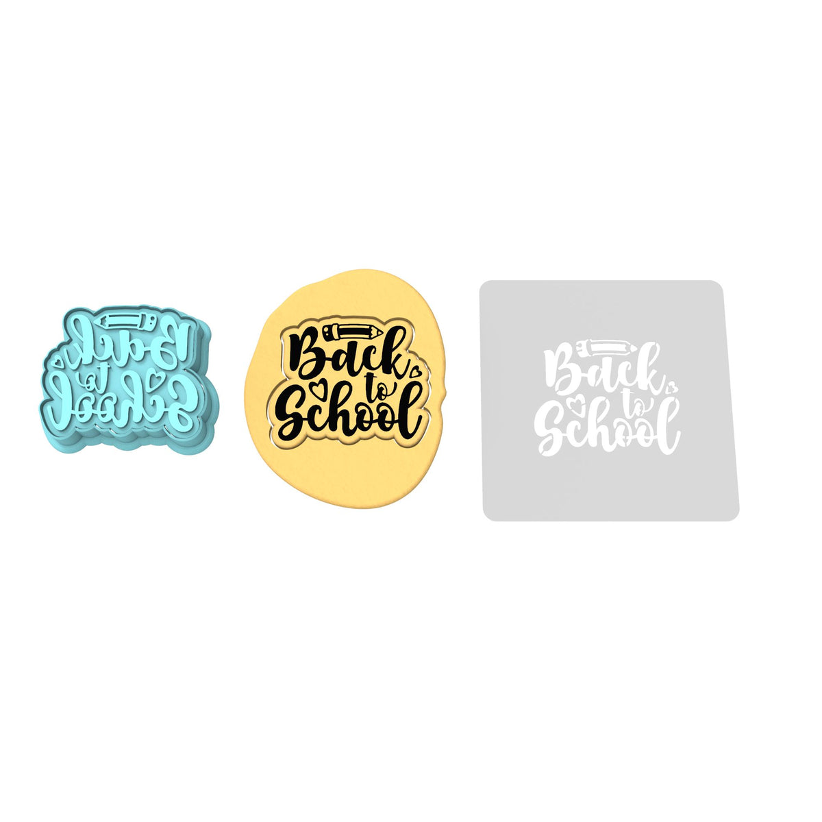 Back to School Cookie Cutter | Stamp | Stencil #3