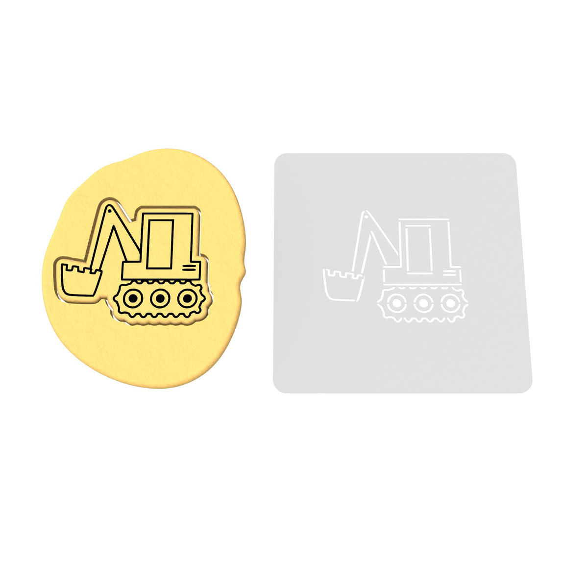 Backho Cookie Cutter | Stamp | Stencil #1