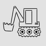 Backho Cookie Cutter | Stamp | Stencil #1