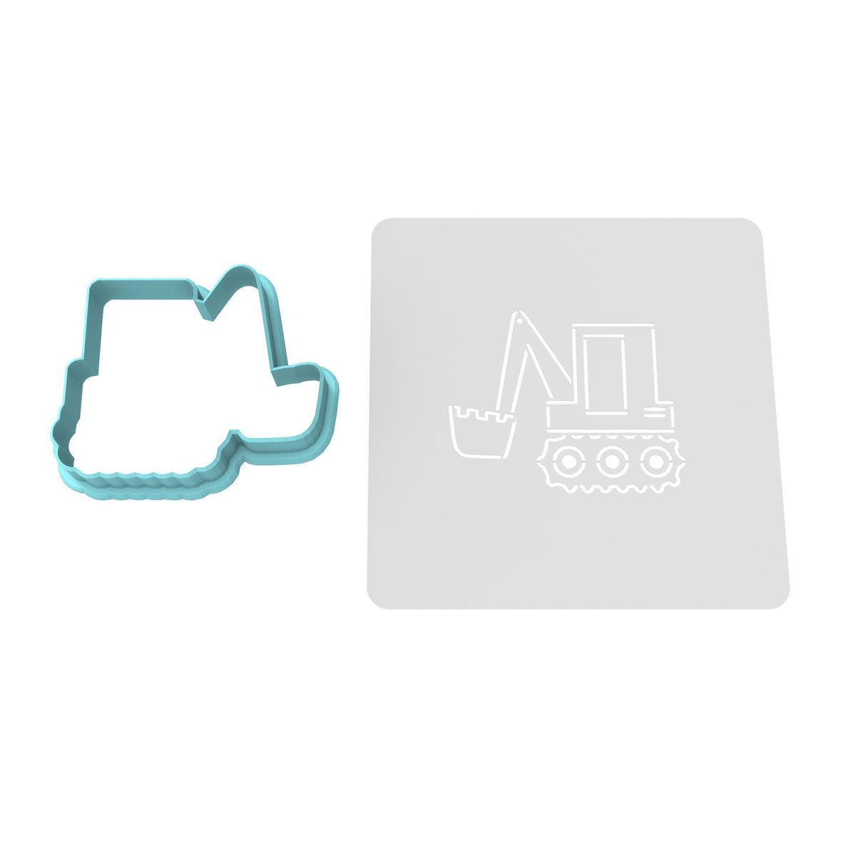 Backho Cookie Cutter | Stamp | Stencil #1