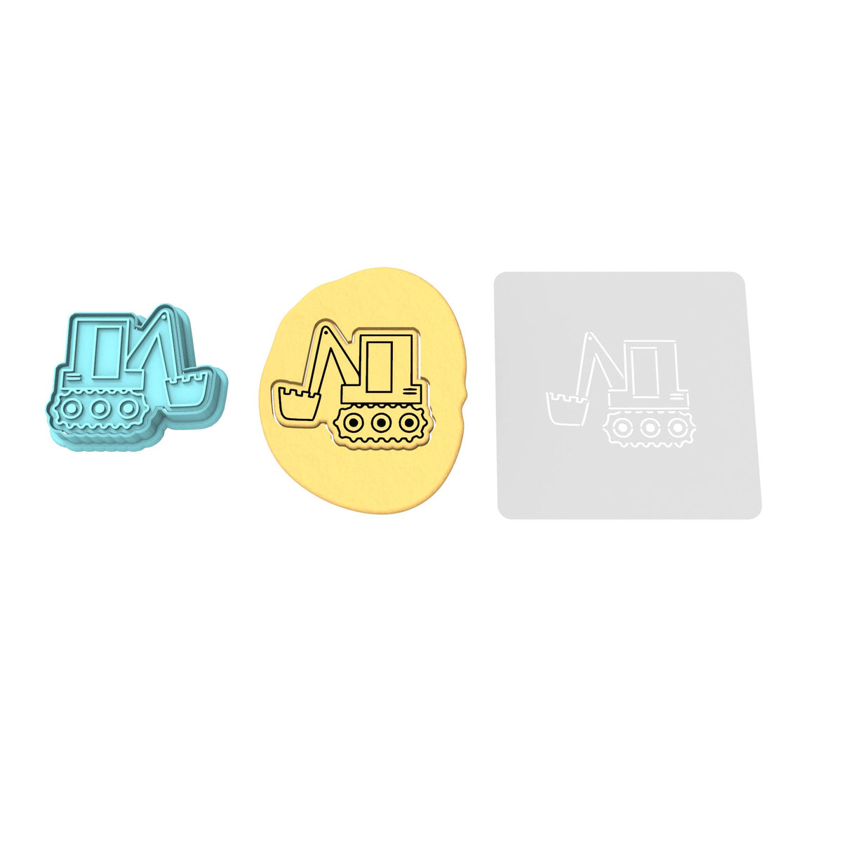 Backho Cookie Cutter | Stamp | Stencil #1