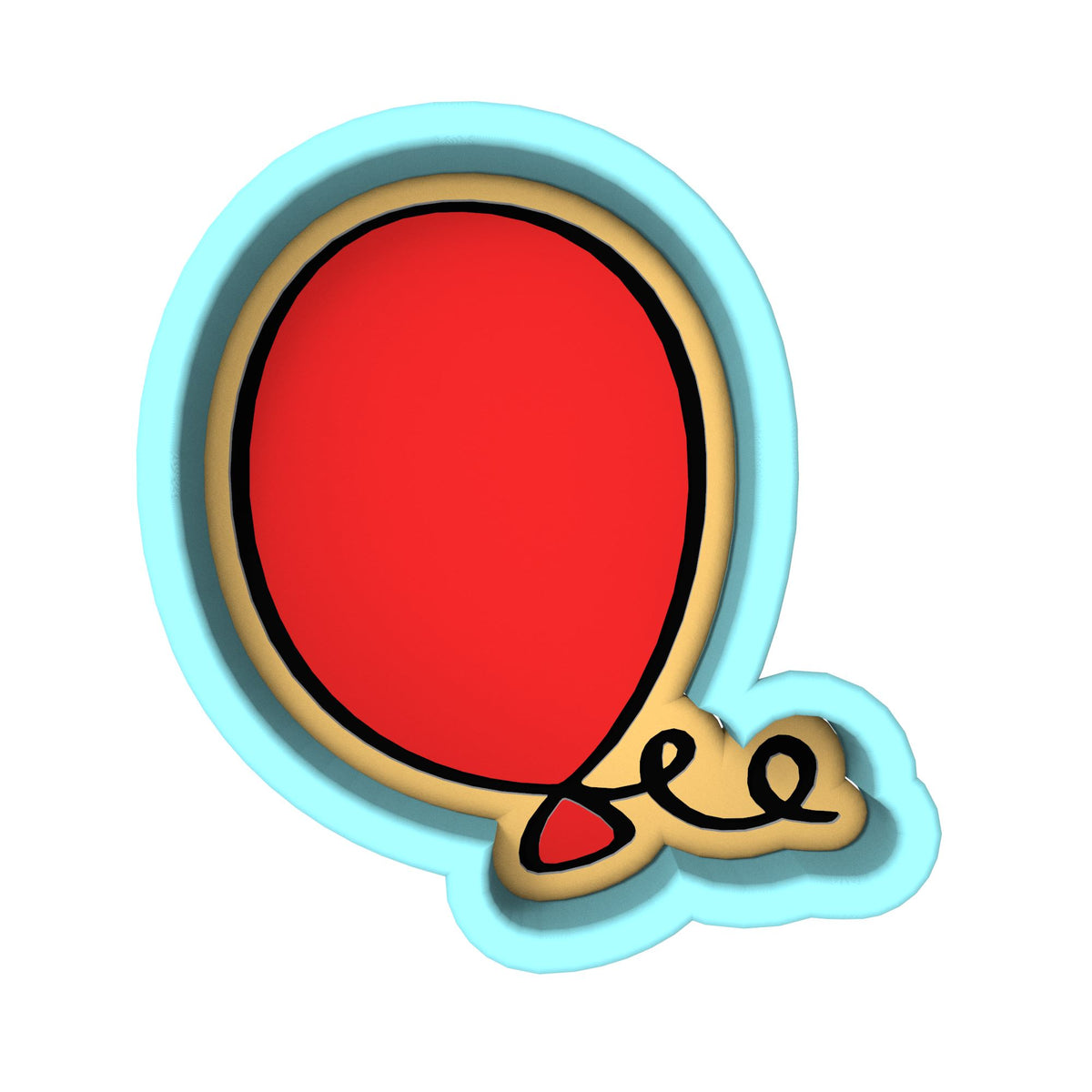 Balloon Cookie Cutter | Stamp | Stencil #1