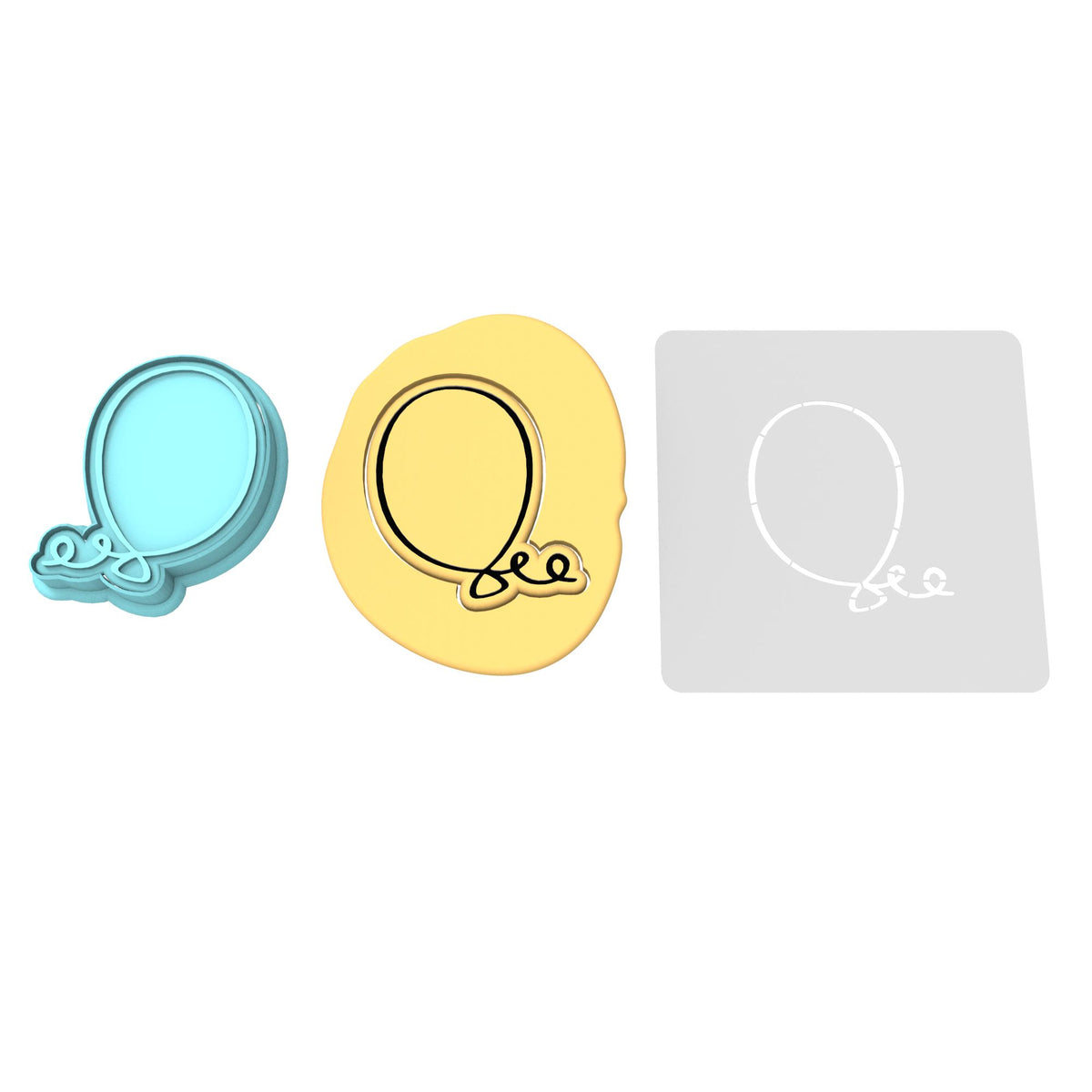 Balloon Cookie Cutter | Stamp | Stencil #1