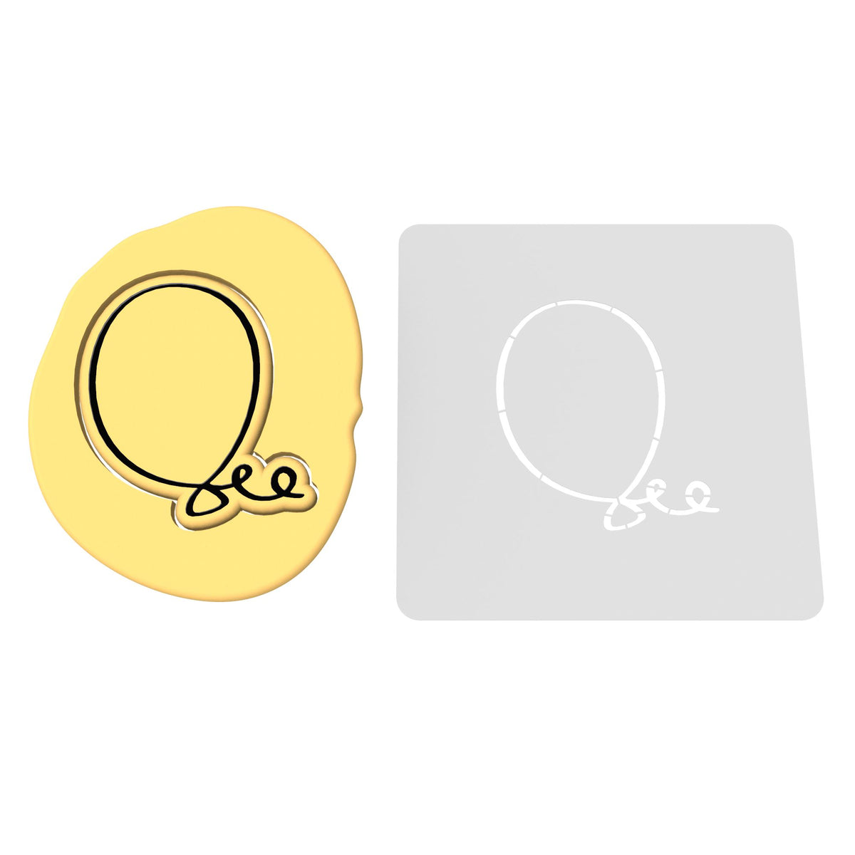 Balloon Cookie Cutter | Stamp | Stencil #1