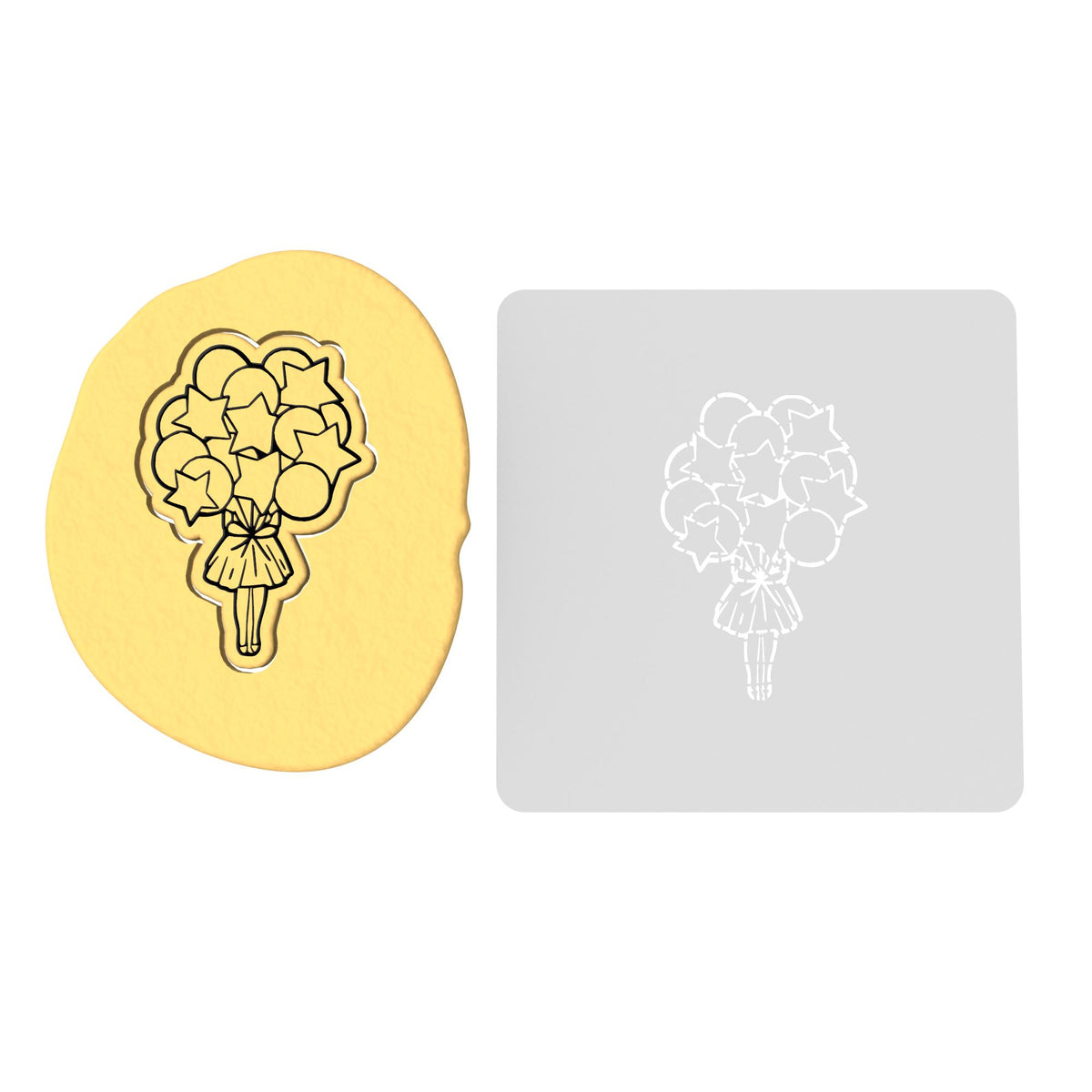 Balloon Girl Cookie Cutter | Stamp | Stencil #1