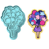 Balloon Girl Cookie Cutter | Stamp | Stencil #1