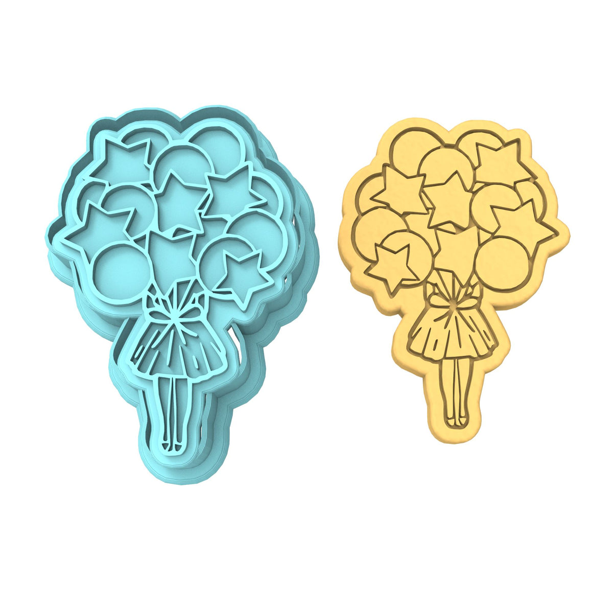 Balloon Girl Cookie Cutter | Stamp | Stencil #1