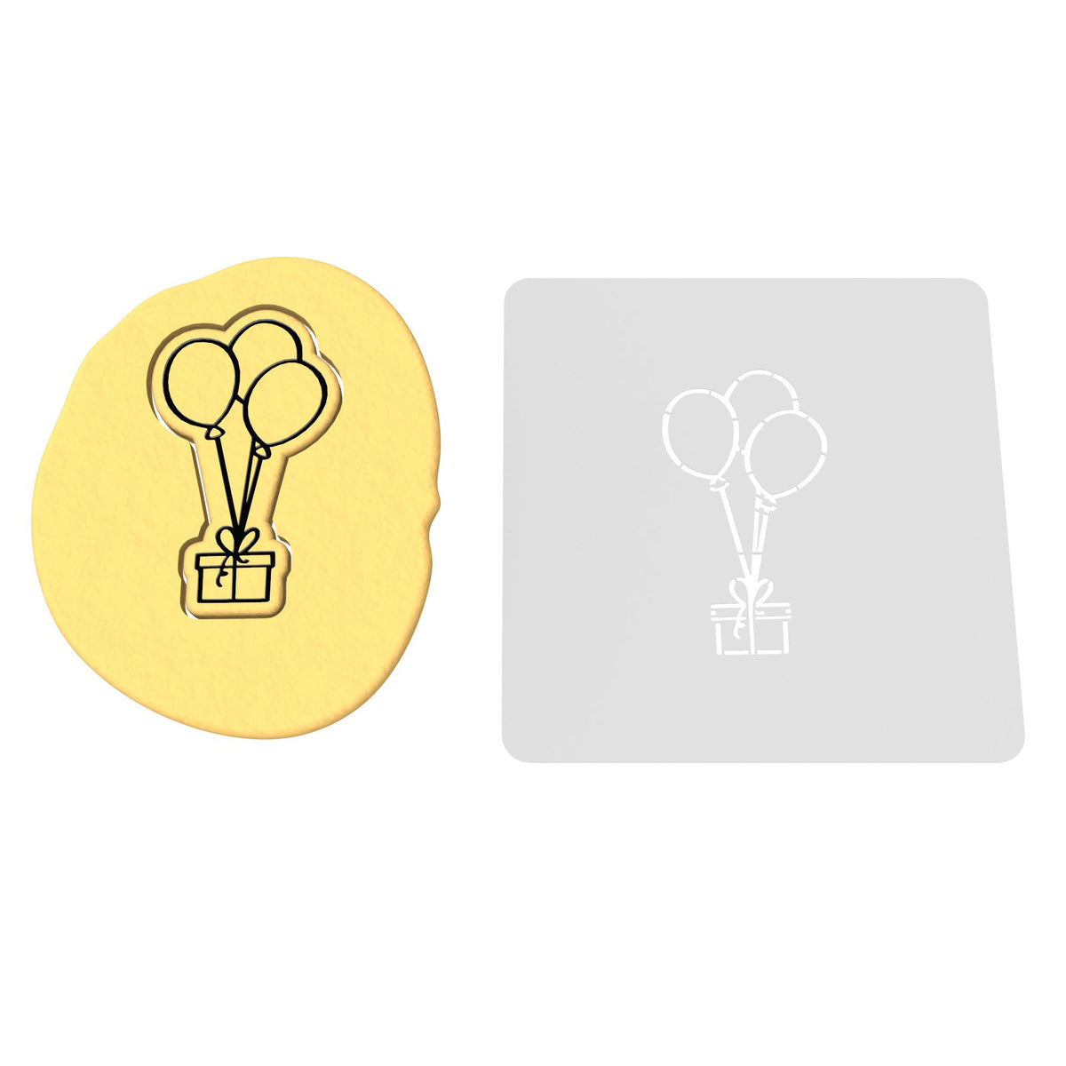 Balloon with Gift Cookie Cutter | Stamp | Stencil #1