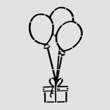 Balloon with Gift Cookie Cutter | Stamp | Stencil #1