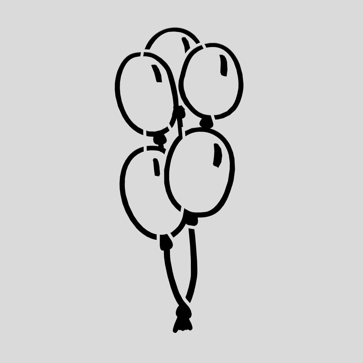 Balloons Cookie Cutter | Stamp | Stencil #1
