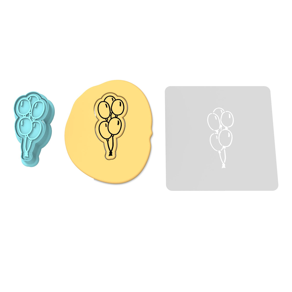 Balloons Cookie Cutter | Stamp | Stencil #1