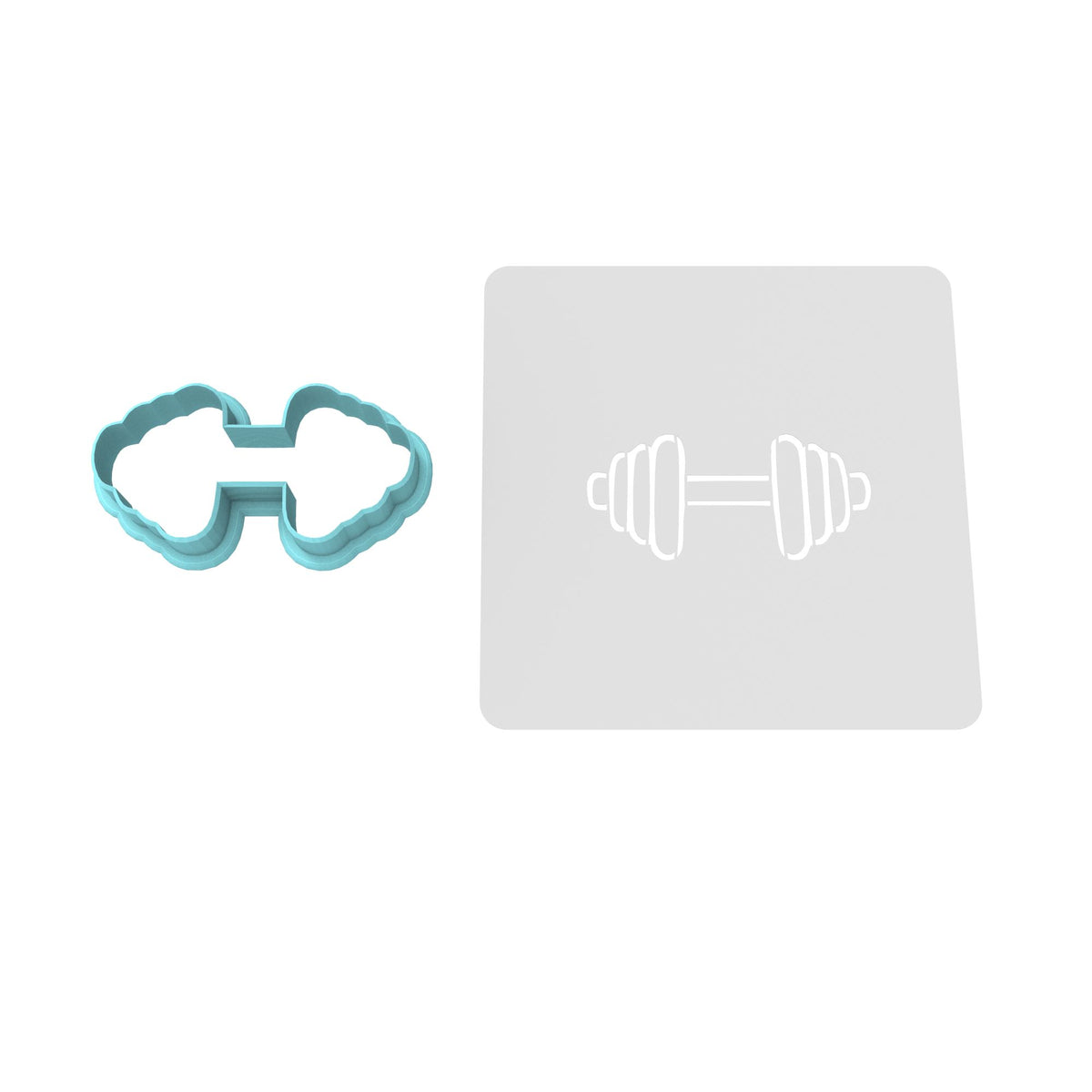 Barbell Cookie Cutter | Stamp | Stencil #1