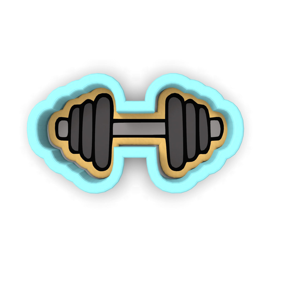 Barbell Cookie Cutter | Stamp | Stencil #1