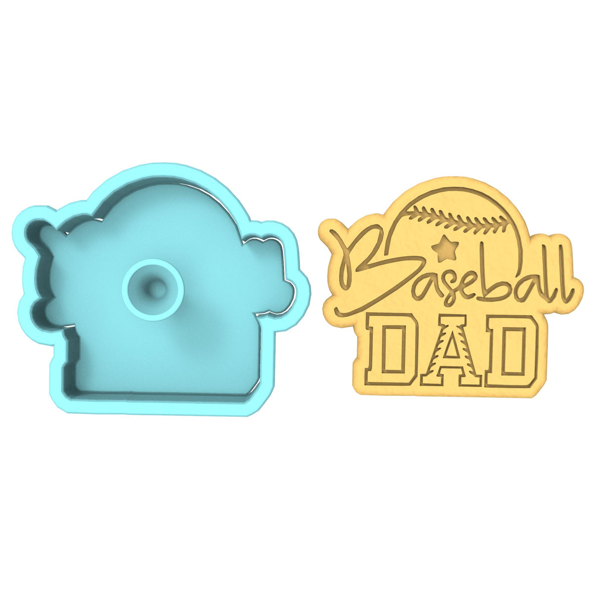 Baseball Dad Cookie Cutter | Stamp | Stencil #1 Wedding / Baby / V Day Cookie Cutter Lady 